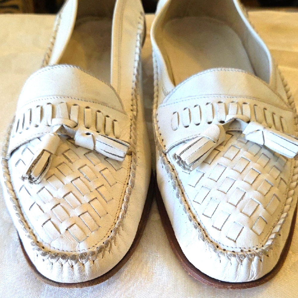 Alfani White Leather Loafers